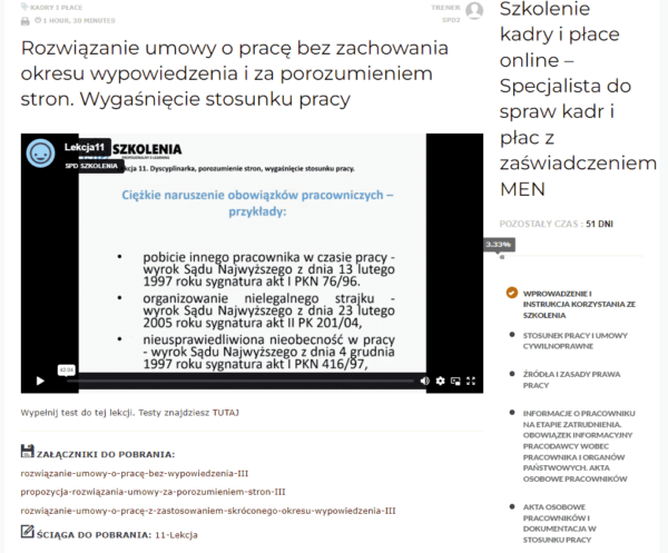Szkolenie Kadry i Płace Online z Certyfikatem MEiN - SPD