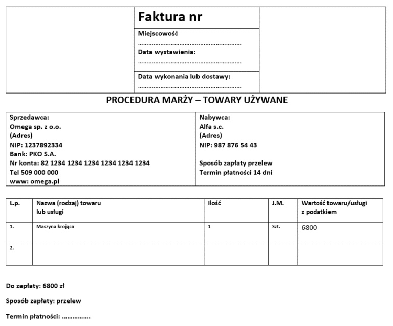 Elementy Faktury I Szczegółowe Rodzaje Faktur Samofakturowanie Marża I Inne Praktyczne 3304